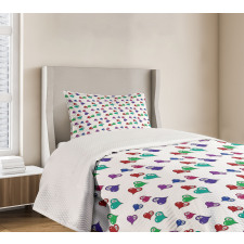 Hearts and Skulls Bedspread Set