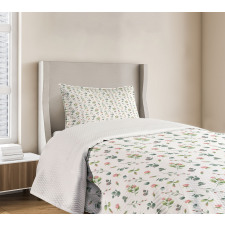 Watercolor Roses Leaf Bedspread Set