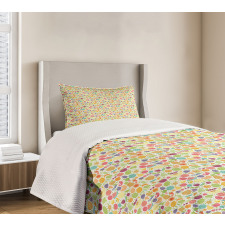 Cartoonish Foods Bedspread Set