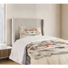 Hipster Wolf Be Smart Bedspread Set