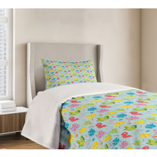 Colorful Seaweed Coral Bedspread Set