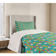 Colorful Abstract Leaves Art Bedspread Set