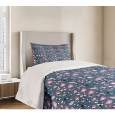 Avian Animals Polka Dots Bedspread Set