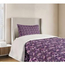 Butterflies Floral Branches Bedspread Set