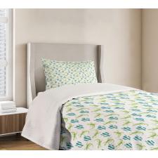 Watercolor Lizards and Cacti Bedspread Set