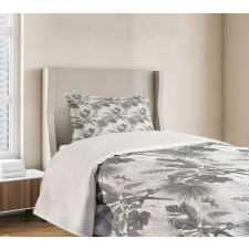 Monochrome Exotic Parrot Bedspread Set