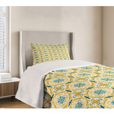 Botanical Swirling Motif Bedspread Set