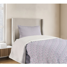 Pastel Tones Floral Motif Bedspread Set