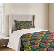 Tropical Leaf Jungle Flowers Bedspread Set