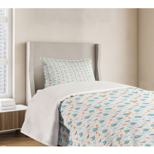 Sailboat Seagull Fishes Bedspread Set