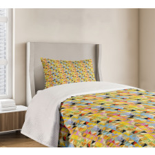 Creative Grunge Squares Bedspread Set