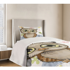 Cartoon Butterfly Hello Bedspread Set