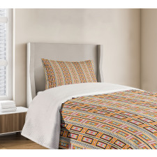 Colorful Kente Pattern Bedspread Set