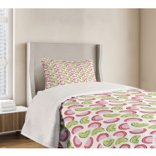 Abstract Kiwi and Watermelon Bedspread Set