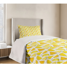 Yellow Color Palette Slices Bedspread Set