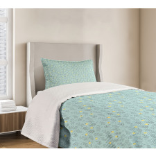 Round Flora with Leaves Bedspread Set