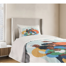 Happy Family Scene Bedspread Set