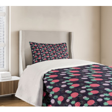 Monstera Leaves and Rounds Bedspread Set