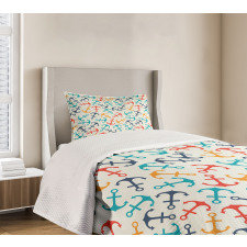 Anchor Shape in Lines Bedspread Set