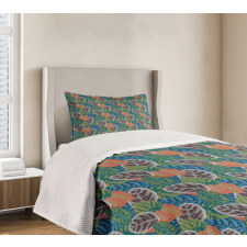 Grunge Houseplant Leaves Bedspread Set