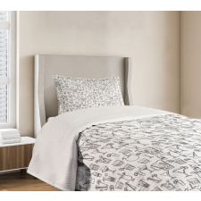 Monochrome Cocktails Bedspread Set