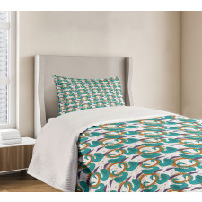 Mystic Aquatic Bird and Sun Bedspread Set