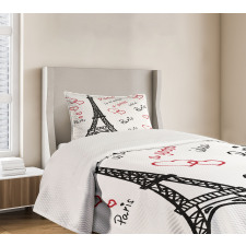 Eiffel Tower Paris Bedspread Set