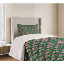 Tropical Monstera Flowers Bedspread Set