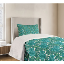 Jungle Foliage Tropic Leaves Bedspread Set