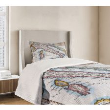 Old Italy Map Bedspread Set