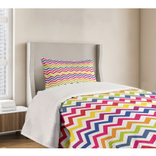 Rainbow Chevron Fun Bedspread Set