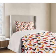 Farm Animal Bird Pattern Bedspread Set