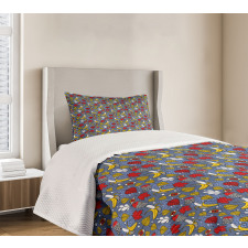 Leaf Banana Eye and Avian Bedspread Set