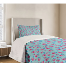 Bicolour Summer Roses Bedspread Set