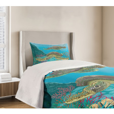 Sealife Turtles Aquatic Bedspread Set
