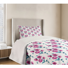 Poppies Leaves Buds Bedspread Set