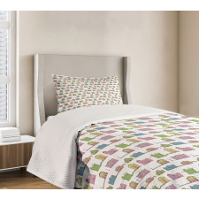 Colorful Urban Buildings Bedspread Set