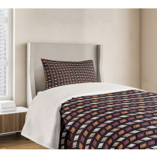 Colorful Hatched Squares Art Bedspread Set