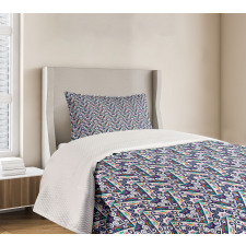 Abstract Folk Ornamental Motif Bedspread Set