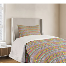 Horizontal Ornamental Lines Bedspread Set