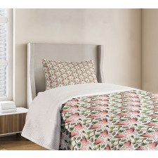 Exotic Flamingo and Leaves Bedspread Set