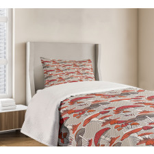 Jungle Fall Mushrooms Bedspread Set