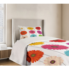 Vivid Petals on Stripe Bedspread Set