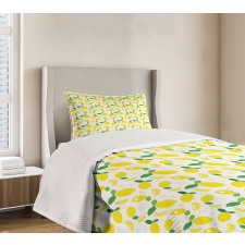 Citrus Leaves Flower Graphic Bedspread Set