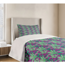 Close up Hawaiian Plants Bedspread Set