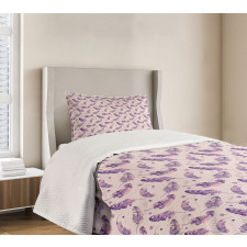 Feathers Paint Blots Bedspread Set