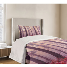 Trees Foggy Sunlight Bedspread Set