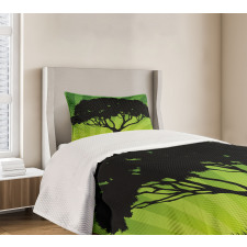 Funky Sunset Nature Art Bedspread Set