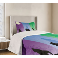 Wolf at Night Howling Bedspread Set