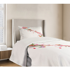 Colorful Notes Butterfly Bedspread Set